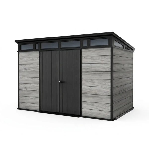 Keter 11x7 Artisan Heavy Duty Plastic Pent Shed Grey