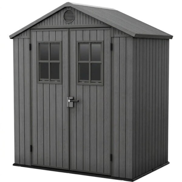 Keter 4x6 Darwin Heavy Duty Plastic Garden Shed Grey
