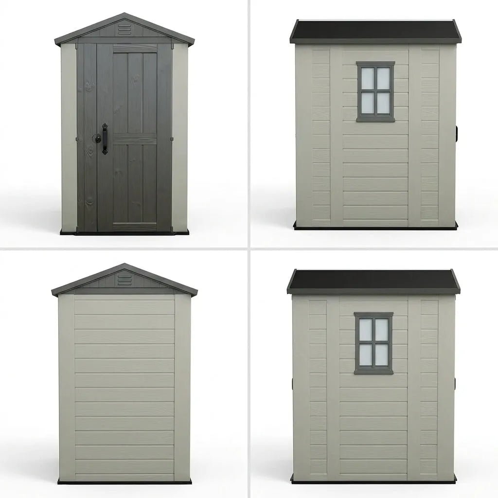 Keter 4x6 Factor Heavy Duty Plastic Garden Shed Beige - Image 5