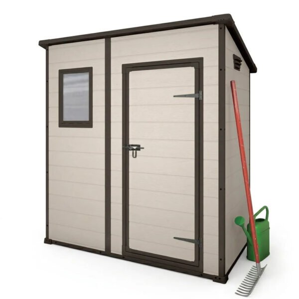 Keter 6x4 Manor Plastic Pent Garden Storage Shed Beige