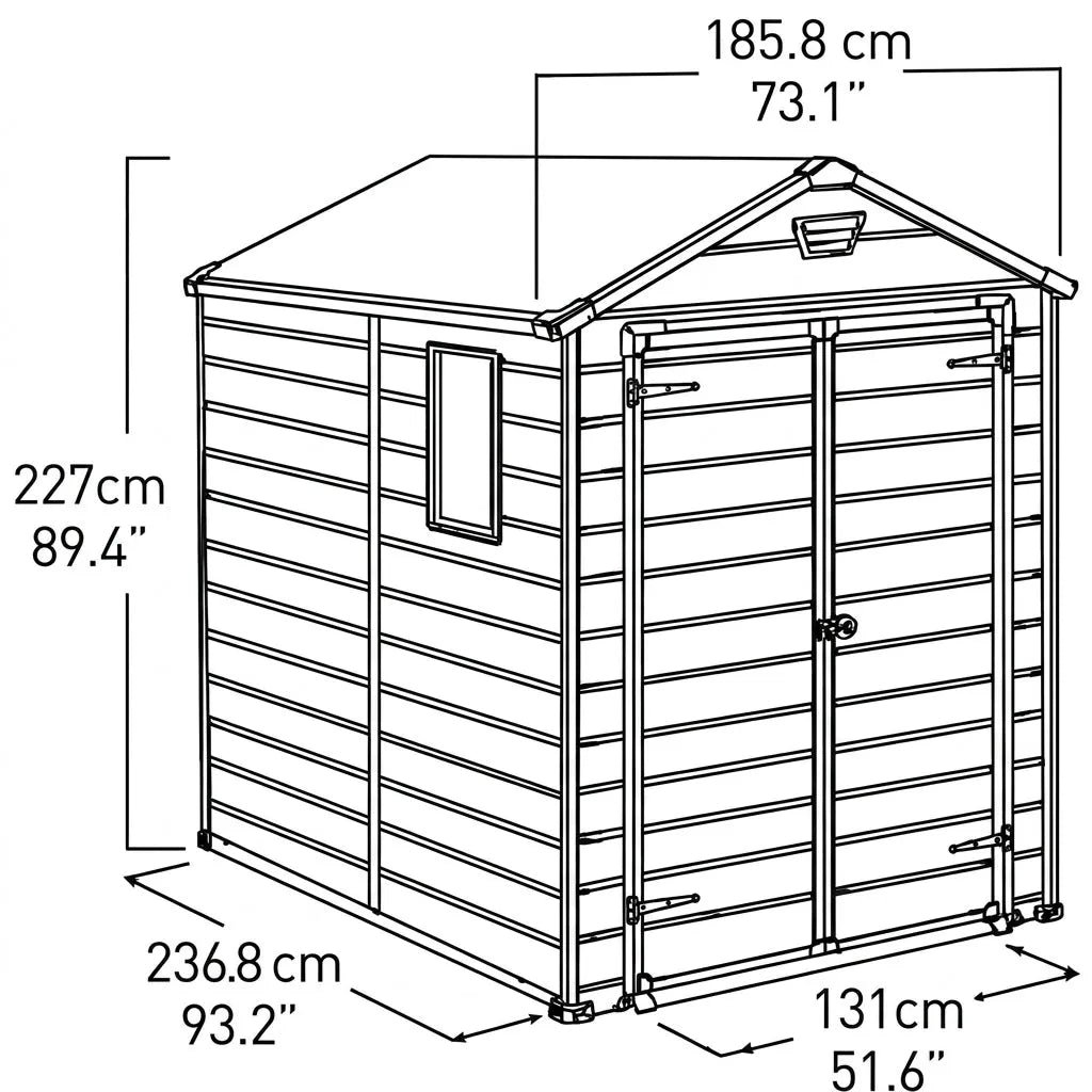 Keter 6x8 Manor Plastic Garden Storage Shed Beige - Image 5