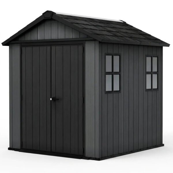 Keter 7'x7.5' Newton Plus Side Entry Plastic Shed Dark Grey