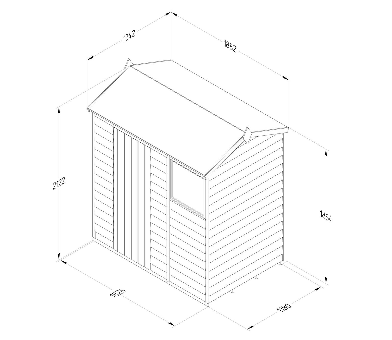 Forest 6 x 4 ft Overlap Reverse Shed - Image 6