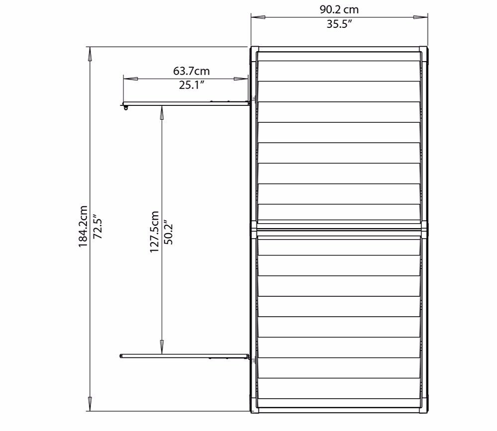 Palram Canopia 6 x 3 ft Skylight Anthracite Polycarbonate Shed - Image 10