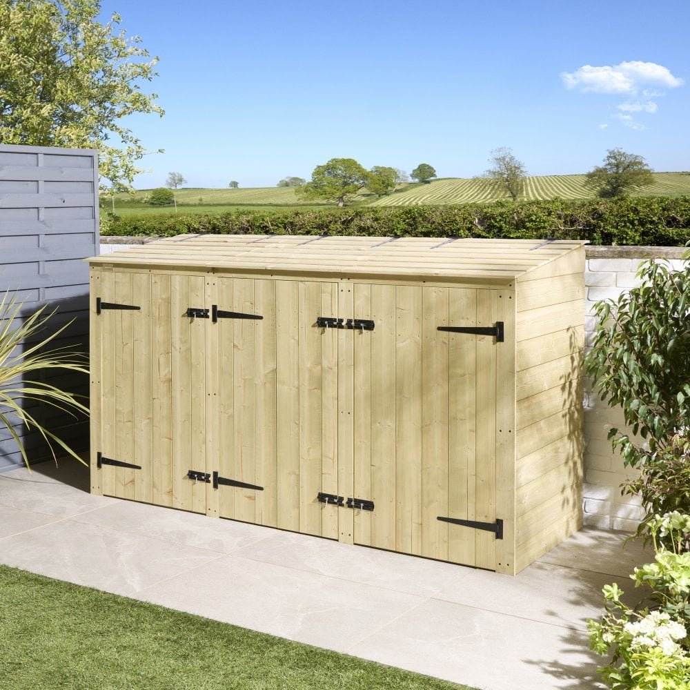 Premier Shiplap Triple Bin Store - Image 2