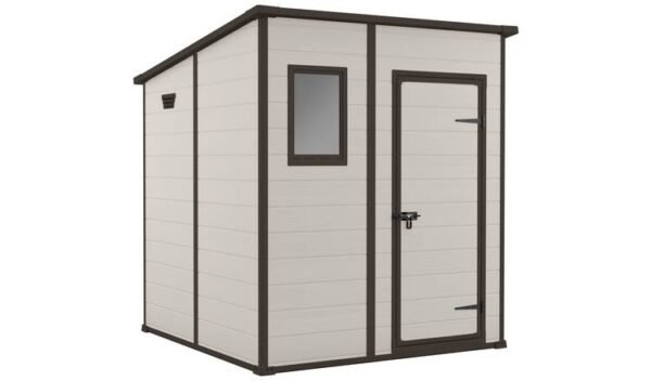 Manor Pent Outdoor Garden Storage Shed 6 × 6 ft Brown