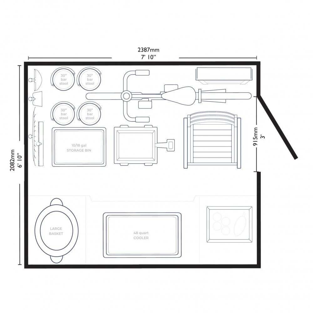 Suncast Cabana Entertainment Shed & Bar 8' x 7' - Cool Grey - Image 8